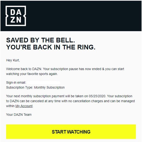 boxing_esq's tweet image. So @DAZN_USA - I've set my account to pause twice and twice you've continued to charge the monthly fee - completely ignoring the pause in service you confirmed.  I cancelled today so I will not get charged again.  You owe me $19.98.  Not a great way to do business.