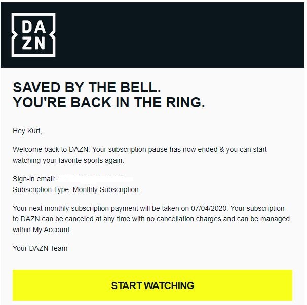 boxing_esq's tweet image. So @DAZN_USA - I've set my account to pause twice and twice you've continued to charge the monthly fee - completely ignoring the pause in service you confirmed.  I cancelled today so I will not get charged again.  You owe me $19.98.  Not a great way to do business.