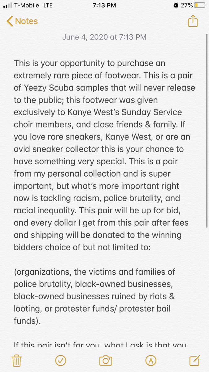 TristanBlair22's tweet photo. 🚨Calling all sneaker collectors🚨 I just listed a pair of Sample Yeezy Scuba boots on Ebay; these are an extremely rare piece of Yeezy footwear that will never come out to the public. All of the money I take after fees and shipping will be donated directly to help the cause. https://t.co/tWKiVErDuT