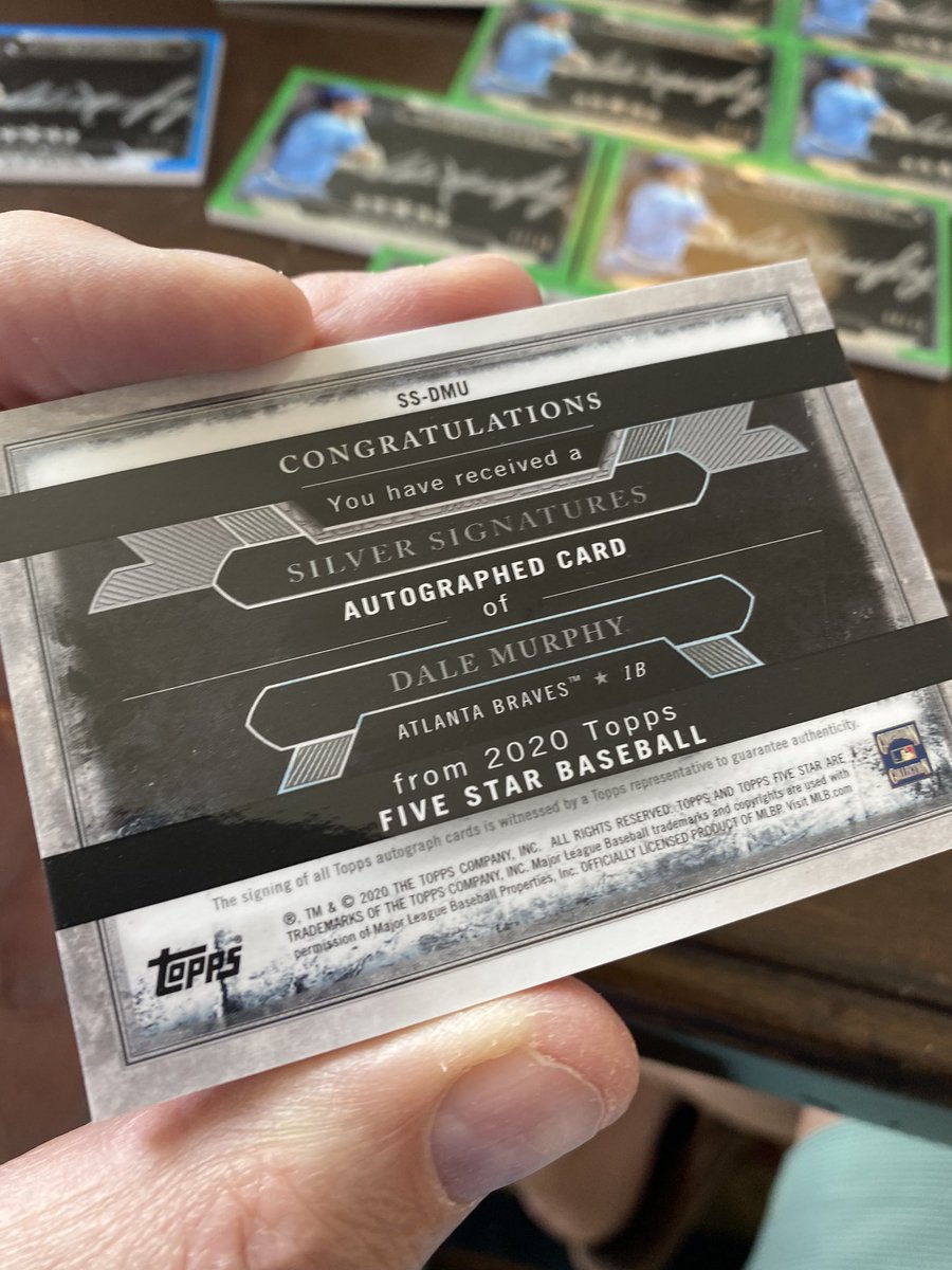 DaleMurphy3's tweet photo. Signing some fun stuff for @Topps !!! #silversignatures #fivestarbaseball ⭐️⭐️⭐️⭐️⭐️ https://t.co/hC4UJQZ1nz