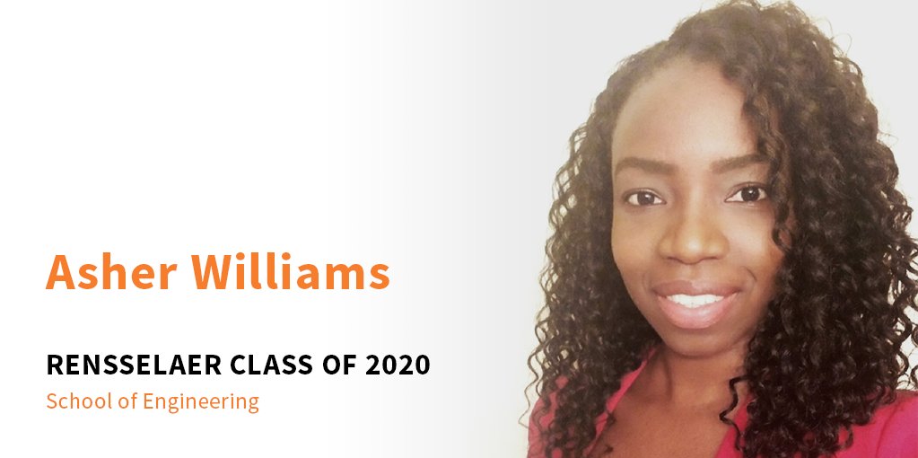 rpi's tweet image. 2020 Changemaker Asher Williams dedicated her time at #RPI to understanding how metabolic engineering could be used to create safer, more sustainable compounds to relieve the excruciating pain brought on by joint disease. @Cornell.  #RPI2020Grad Read: ow.ly/BUGD50zZYu2