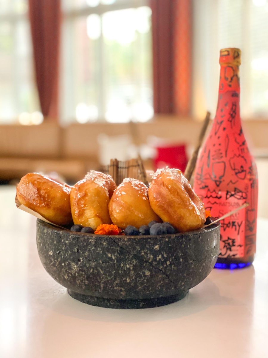 Happy #NationalDonutDay! We’re celebrating with @katsuyabysbe's freshly made glazed donut, served in a Coco Lopez sauce, with passion fruit coils. 😋 #worldofsbe