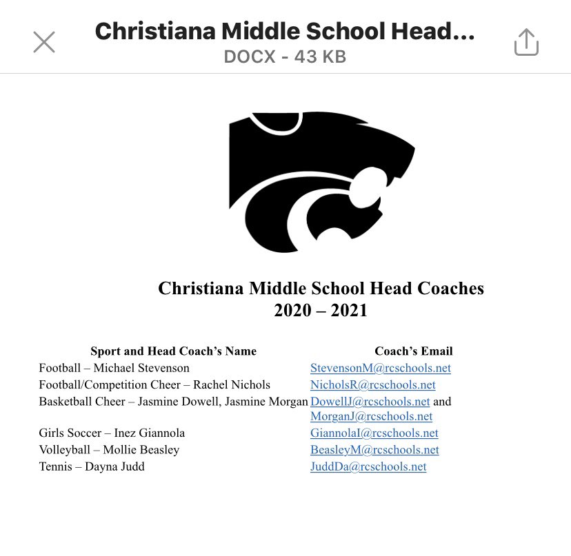 Please see some of our FALL coaches contact information.🏐📣🏈🎾⚽️. Reach out to coaches with any questions. List will be revised as coaches are added.💛🖤💛🖤🎉