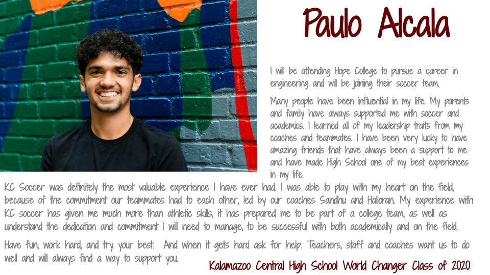 Paulo Alcala, Graduating Senior Class of 2020! #KCGIANTNATION