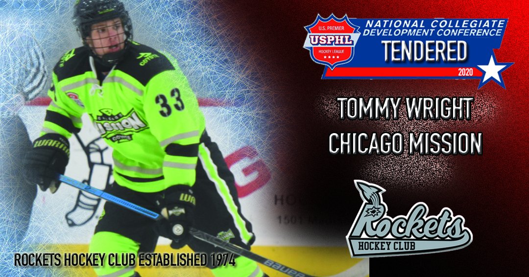 NCDC tender signing- 
Welcome to the Rockets, Tommy Wright! <a href="/tommywright_33/">Tommy Wright</a> @ChicagocMission @usphlhockey #usphl #RocketsHC #rocketsarmy