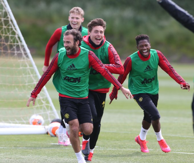 ImaManchester United players during practice session. (Credits: Twitter/Manchester United)ge