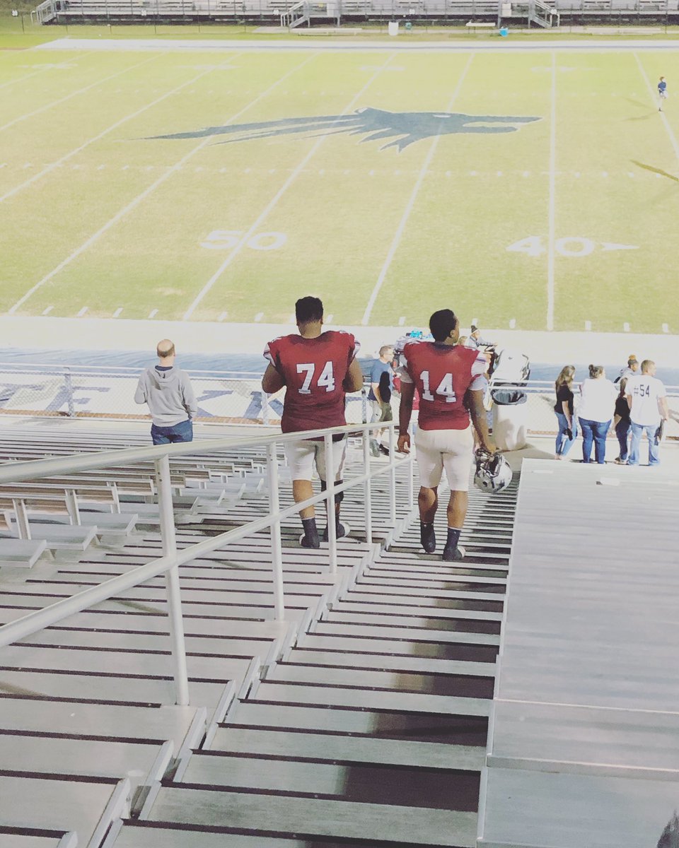 Stole this from <a href="/jajuan_01/">jajuan johnson</a> ‘s mom but what a fitting photo on graduation day. Two of the best to ever play on this field graduated on this field today! Proud... but sad <a href="/MrTaiste/">Nick Taiste</a> <a href="/WhiteKnollHigh/">White Knoll High</a> @WKTimberwolves