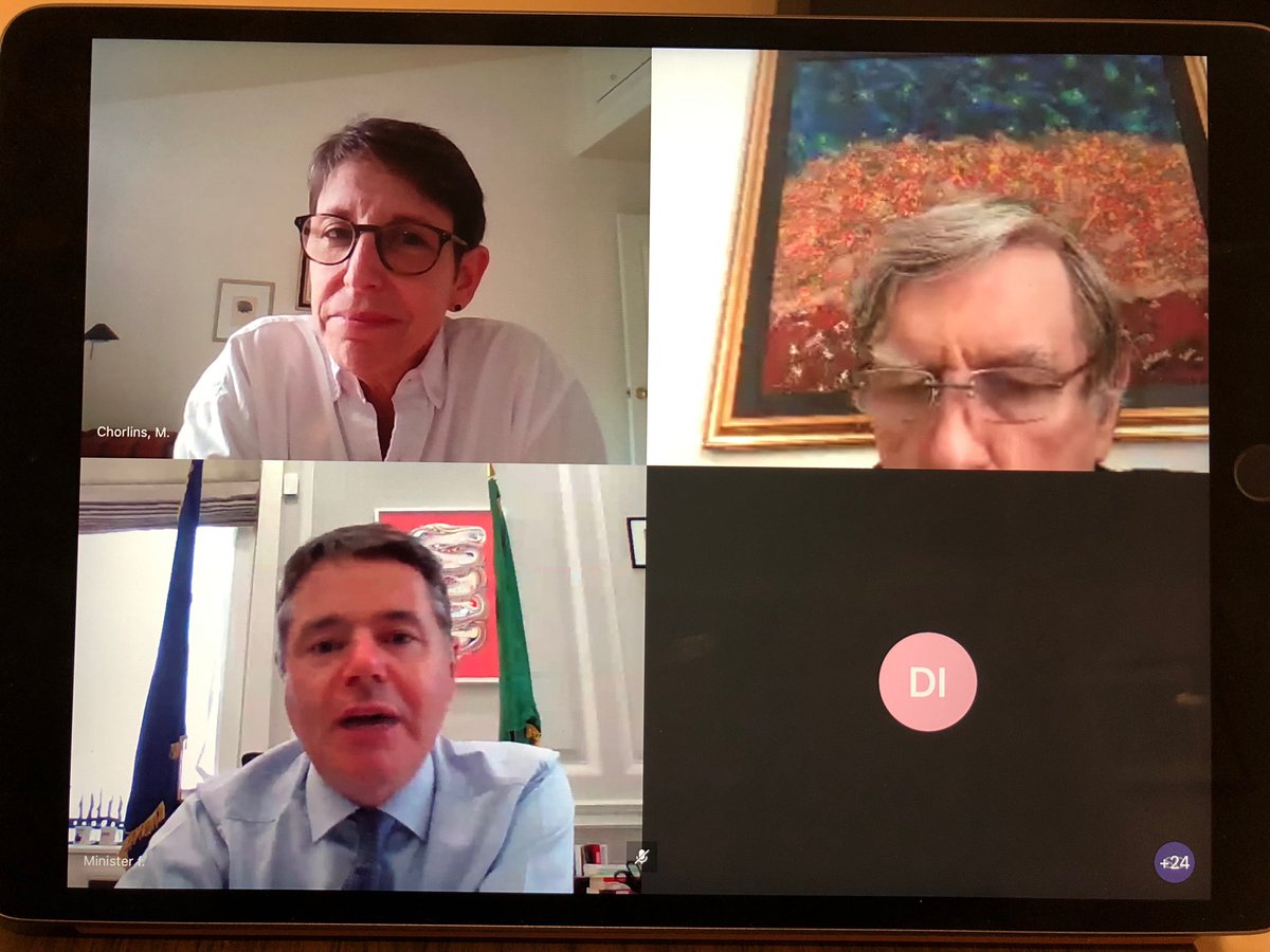 Busy evening on ‘virtual visit’ to Washington D.C. as part of 2 day programme. Good opportunity to further our engagement &amp; to focus on the strong bilateral relationship between 🇮🇪 and 🇺🇸.  Pathways to #COVIDー19 recovery also discussed tinyurl.com/ybt67dq4