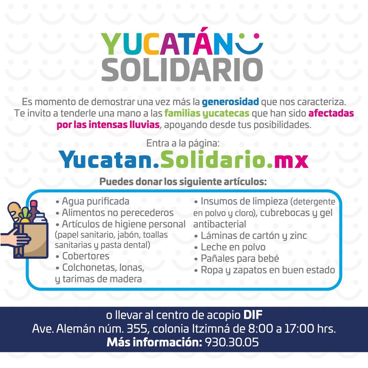 MauVila's tweet photo. Los yucatecos somos solidarios y podemos demostrar una vez más nuestra generosidad, puedes ayudar a las familias que han sido afectadas por las intensas lluvias debido a la depresión tropical #Cristobal a través de #YucatánSolidario, en donde podrás donar ... (1/2) https://t.co/vXGrLdz94W