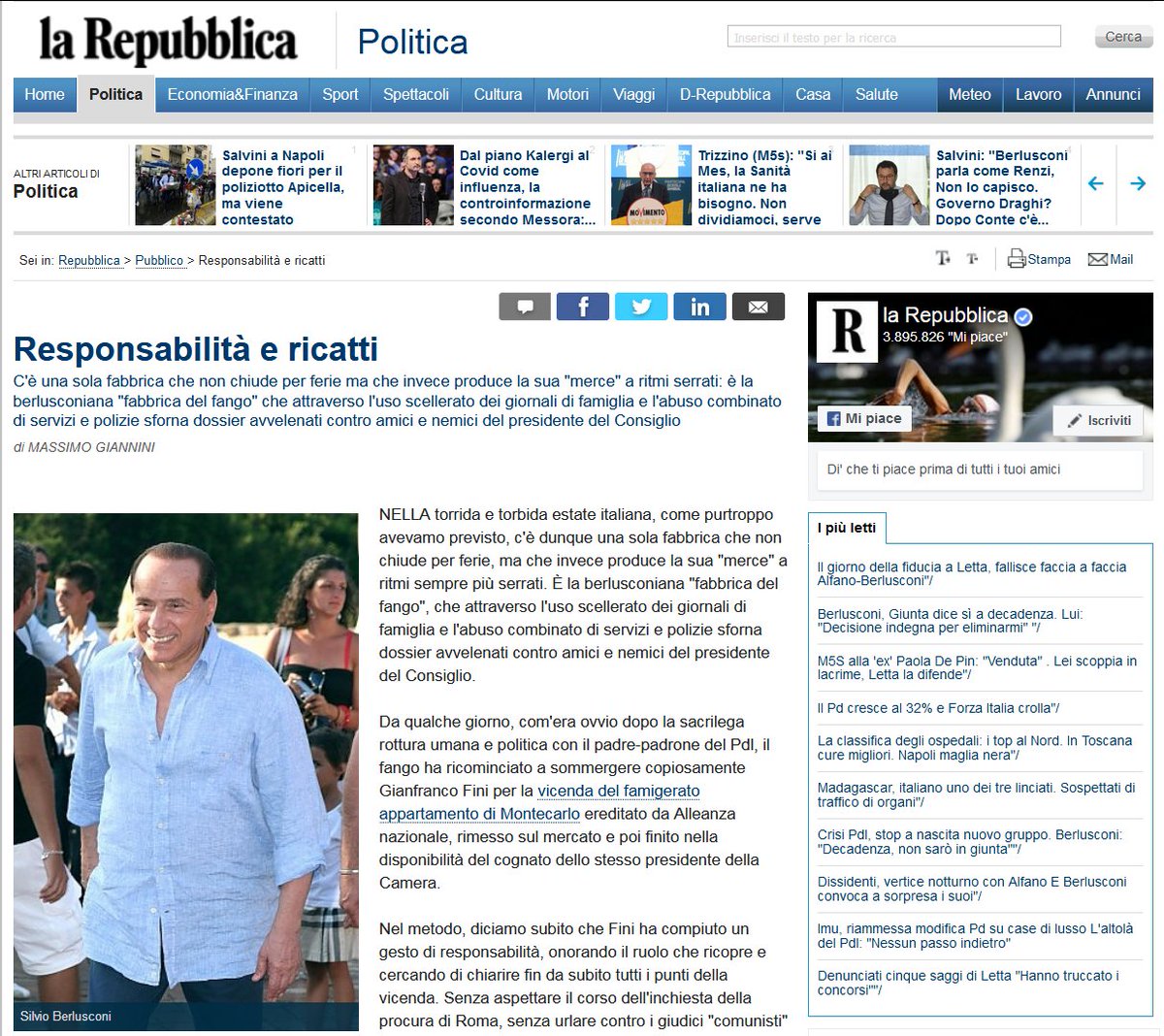 JayTheBlond's tweet photo. Giannini diffamò @Berlusconi accusandolo di aver creato la "fabbrica del fango" contro Fini sulla vicenda della casa di Montecarlo, che si è rivelata VERA. Giannini lo cacciarono dal giornalismo? No, nonostante la sua faziosità e incapacità lo l'hanno messo a dirigere La Stampa. https://t.co/efNRCULvGZ