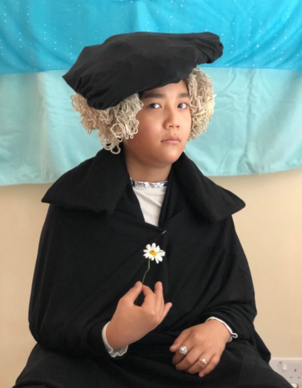 SFSOxford's tweet photo. We have had some fantastic responses to our art challenge - here is a brilliant recreation of Joos van Cleve’s self portrait. #SFRemoteLearning #art #SFPrep https://t.co/G67cdCeDaT