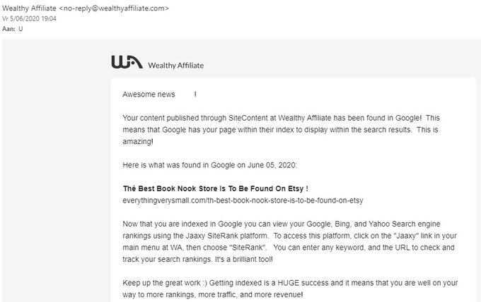 Here's the #proof that doing what #wealthyaffiliate tells you to do, gets you a quick indexing on Google<a href="/tag/proof"class="tags">#proof</a><a href="/tag/wealthyaffiliate"class="tags">#wealthyaffiliate</a>