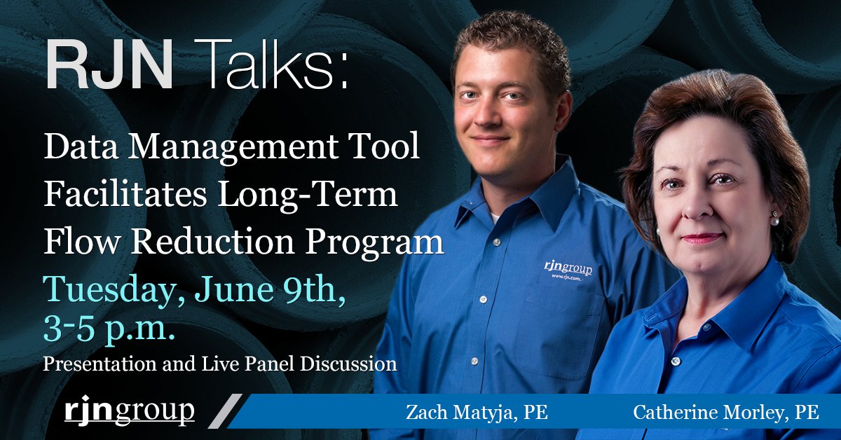 rjn_group's tweet photo. Join RJN's @ZachMatyja and Catherine Morley on June 9th via Zoom for the first WEF Collection Systems Virtual Panel Discussion on asset data management tools for infrastructure planning. Register for the live event at https://t.co/bA6rPuflKK #sewerflow  #AssetDataMgmt https://t.co/nimOZBEhmT