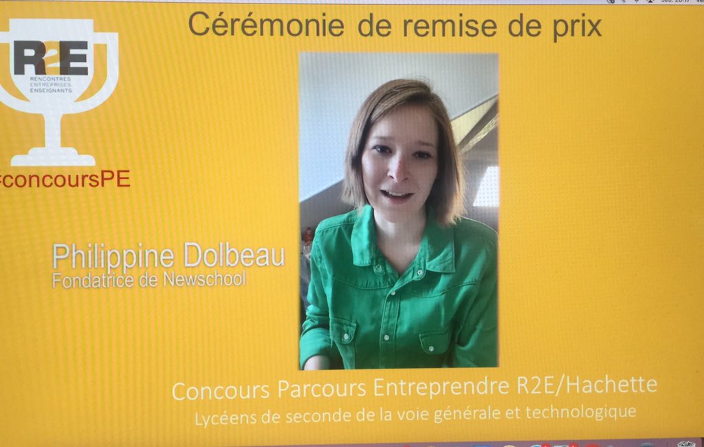 👏et🙏<a href="/PDolbeau/">Philippine Dolbeau</a> « Au #lycée en 2nde j’ai participé à un concours comme #ConcoursPE &amp;créé l’application Newschool. Ce projet est devenu une entreprise réelle qui m’a beaucoup appris. Avec l’#entrepreneuriat j’ai découvert plein de métiers Félicitations à tous #managementetgestion