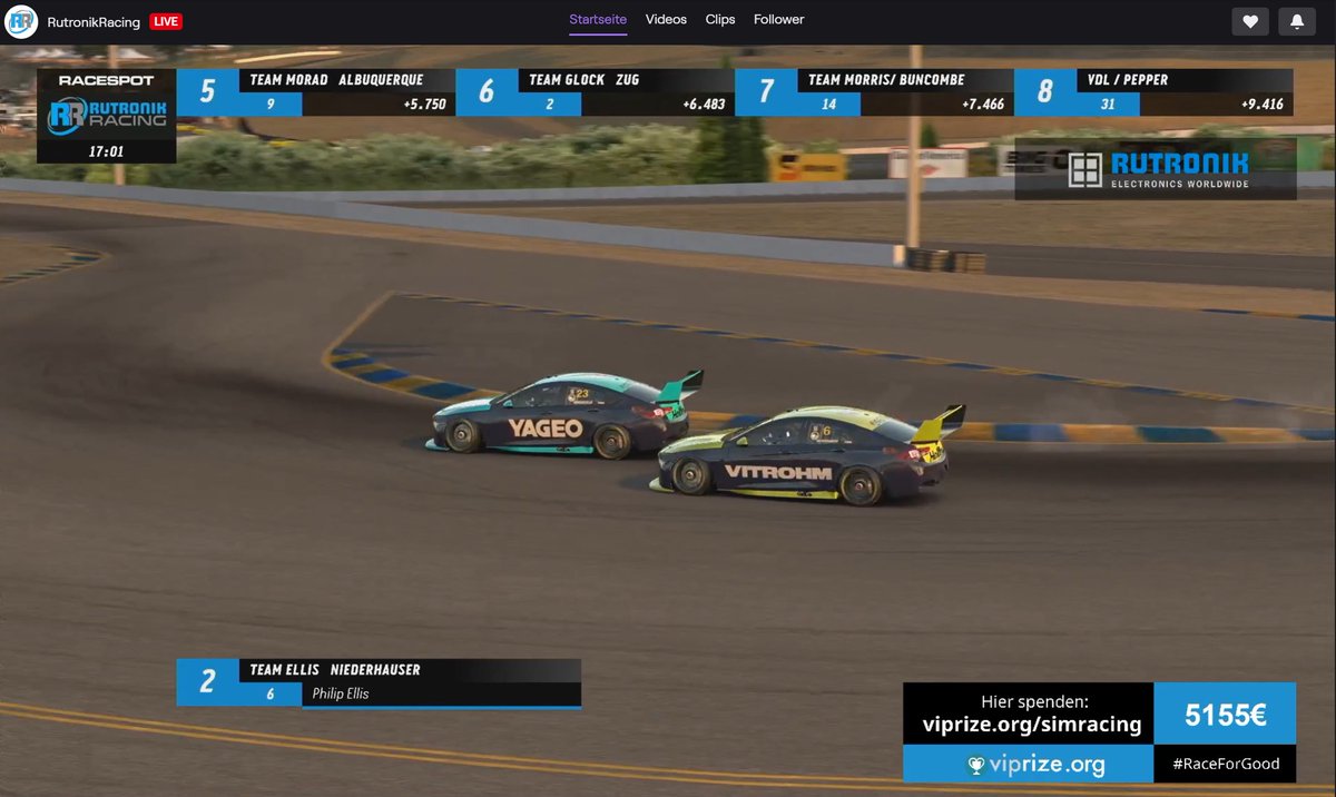 This was #RACEFORGOOD 🏎😎
Sponsored by <a href="/YageoCorp/">Yageo Corporation</a> and #Vitrohm together with <a href="/Rutronik/">Rutronik</a> Racing team

Now as stream on Twitch
Twitch: twitch.tv/videos/6421101… 

#stayathome #sportsforgood #charity #twitch #laureus #iracing #rutronik  #earlygame #vipprize #component #automotive