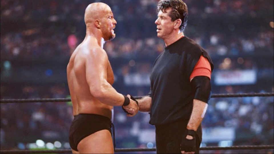 At Wrestlemania X-Seven, “Stone Cold” Steve Austin would make a deal with the devil (played ably by Vince McMahon) to win the WWF Championship. #WWE  #AlternateHistory  #AlsoReality