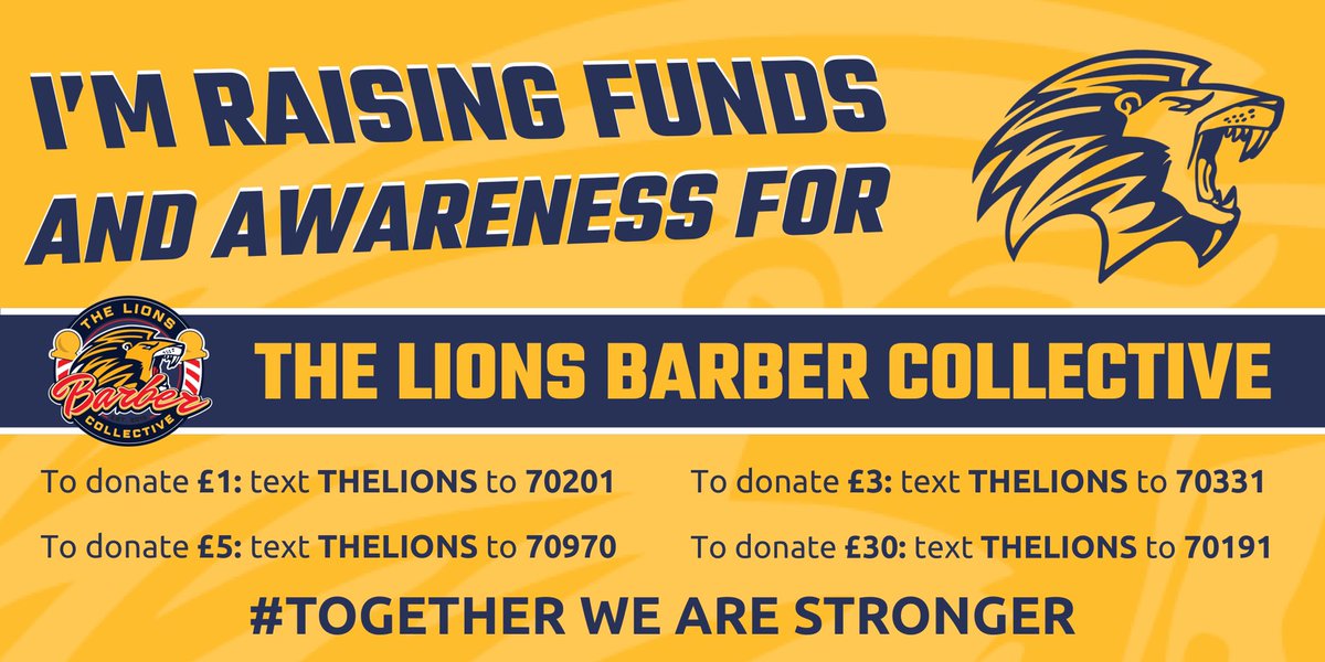 HeresTommy's tweet photo. Did you know you can support the work of @TheLionsBarbers by donating via text?! 🦁♥️🙌🏼 https://t.co/6wqbbcmoAd