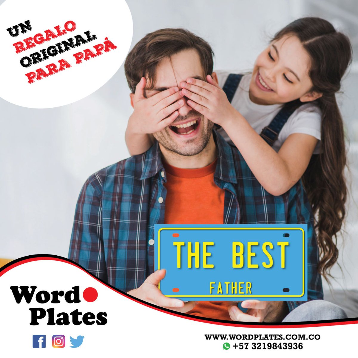 WordplatesCol's tweet image. Ragálale a #Papá algo #Único y #Original, placas personalizadas tamaño #Carro, #Moto. Las Originales de @wordplatescolombia #Aluminio, #Reflectivas. wordplates.com.co envíos y pago #ContraEntrega en toda Colombia.