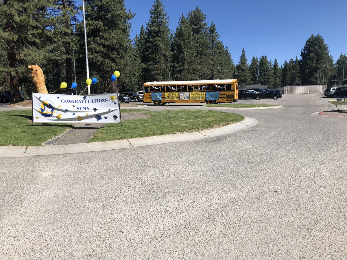 Great day celebrating our 8th graders with a drive by promotion! Congrats 8th graders and good luck in high school! #stmspride