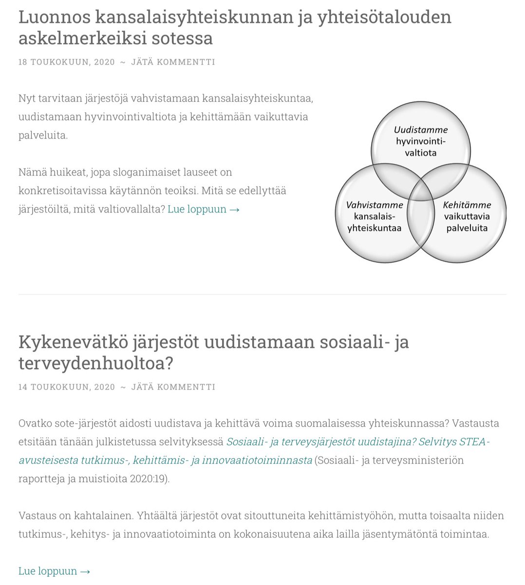 Jorma_n's tweet image. Eilen julkistettiin hallituksen #sote-uudistuksen keskeiset linjaukset. Jos haluat näkemystä kansalaisyhteiskunnan ja yhteisötalouden roolista ja merkityksestä sotessa, voit lukea blogejani doktriini.fi -sivustolta. #integraatio #inkluusio #järjestöt #tki #sote-keskus