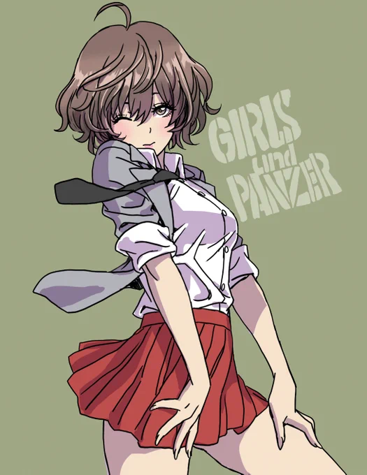 過去に描いた秋山優花里さん。 #秋山優花里生誕祭 