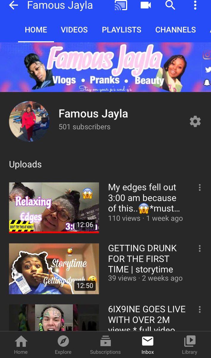 famousjayla's tweet photo. I hit 500subs 🥳🎊 #subforsub #sub4sub #youtube #blackyoutuber #roadto1000subs #smallyoutuber #SmallBusiness https://t.co/2X8aWZEyrQ