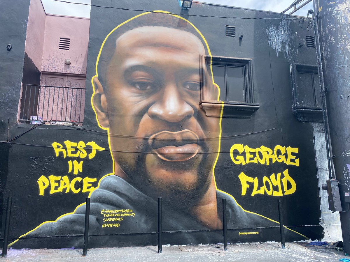 Trendmood's tweet photo. New mural up in LA! #GeorgeFloyd https://t.co/itLCf9RPDg