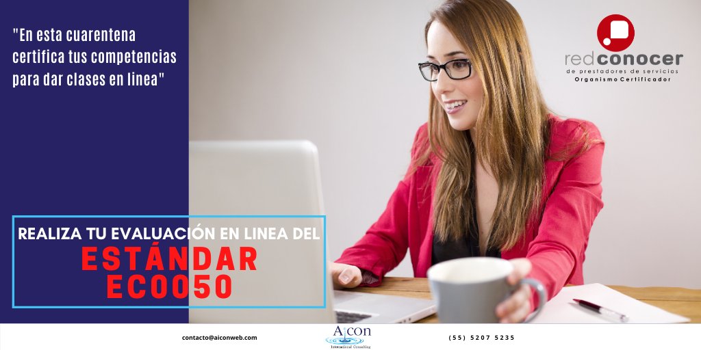 Aicon_IC's tweet photo. A través de nuestros centros de evaluación y evaluadores independientes puedes realizar tu evaluación con fines de certificación en el EC0050 de @ConocerMx en línea
¡Solicita informes ahora! #estandardecompetencia #EC0050 #certificación #cv #oportunidades #cv #progresolaboral https://t.co/lI6Muz8NrF