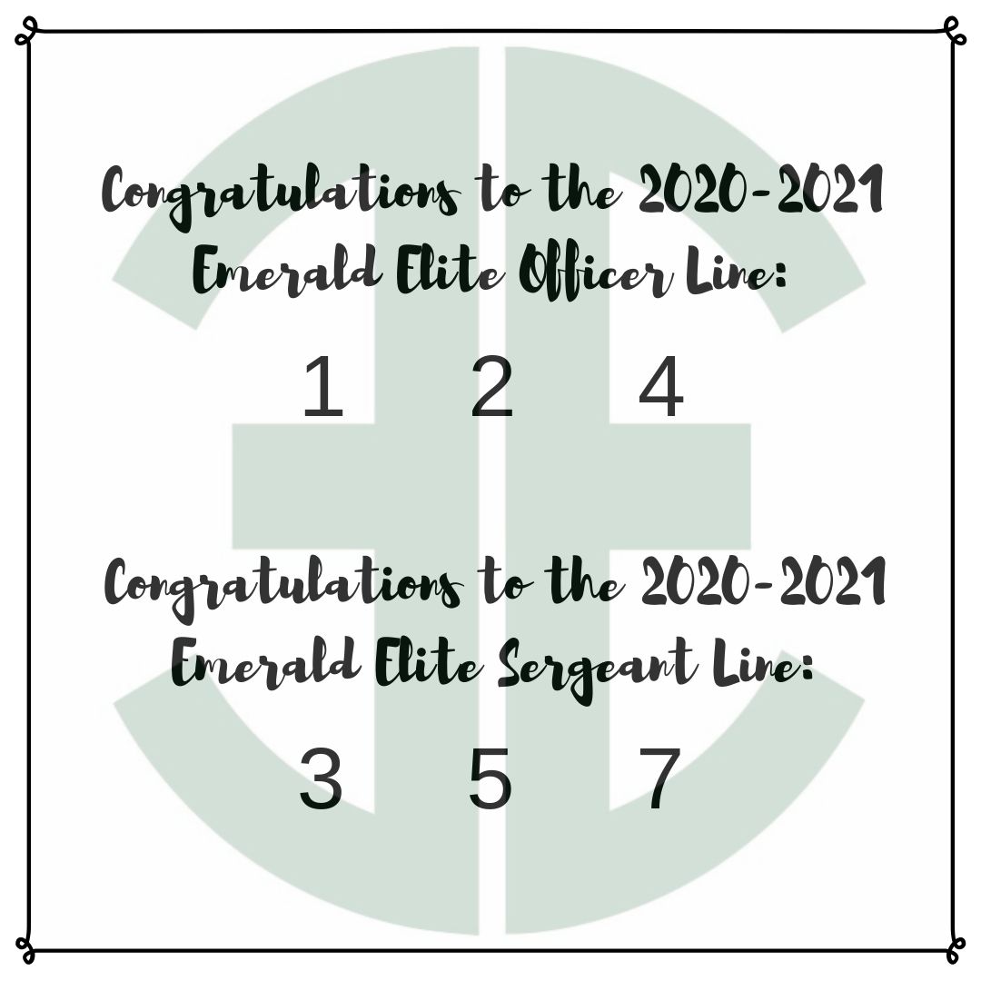 Congratulations to our '20-'21 Officer &amp; Sergeant Lines!