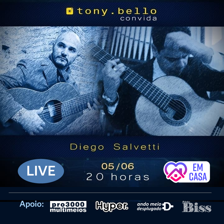 pro3000brasil's tweet photo. Daqui a pouco tem live de Tony Bello e o convidado Diego Salvetti. Um grande encontro de parceiros nossos que temos o orgulho de divulgar e participar. Apoio: @pro3000brasil @hyperprostrings @andomeiodesplugado @radiobiss #live #tonybello #diegosalvetti #musica #pro3000multimeios https://t.co/HZYLpg73m0