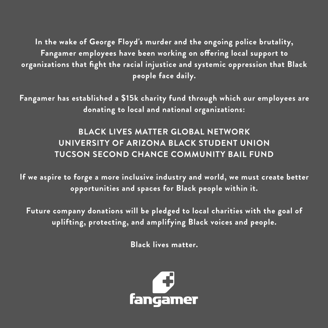 Fangamer's tweet photo. A message from all of us at Fangamer: https://t.co/4vhtzesfDg