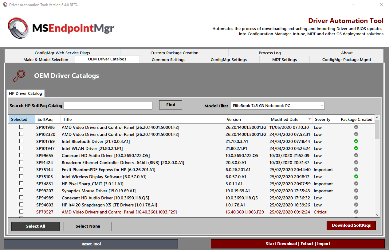 Maurice Daly [MVP] on Twitter: "Nearly finished with version 6.4.8 of the  Driver Automation Tool. Adding @HP SoftPaq support for those additional  drivers that are needed (hotkey etc). Thanks to @nkofahl for