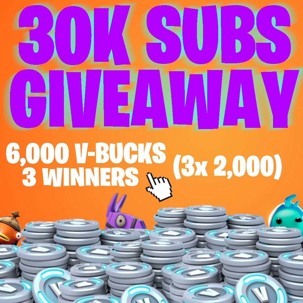 🎉🎉30,000 Subscribers giveaway🎉🎉

Thank you all for 30,000 subscribers, I'm doing another 3x 2k V-Bucks giveaway to thank you all!

To enter:
- Like + RT this tweet
- Follow me <a href="/iAmClickBait/">ClickBait👆</a> 
- Tag 2 friends

Ends June 26th 12:00PM PST