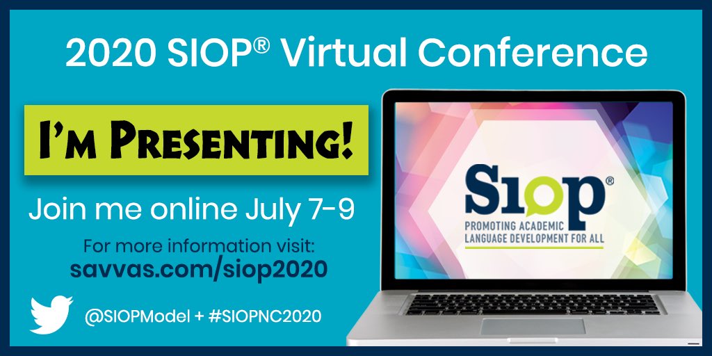 Hope to see you at our virtual conference. So many exciting speakers! <a href="/SIOPModel/">The SIOP® Model</a>