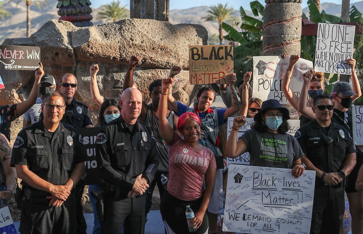 Coachella Valley outcry death Floyd police conduct continued Cathedral City Thursday