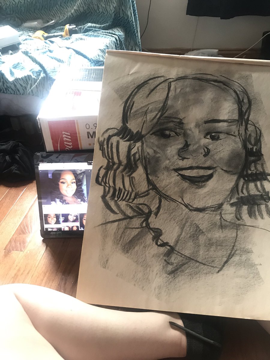 natattitude's tweet photo. A man asked me for the sign I made as I was leaving so I wish I had better pictures! #BreonnaTaylor #brooklynprotest #charcoaldrawing https://t.co/X5B8gZzy1z