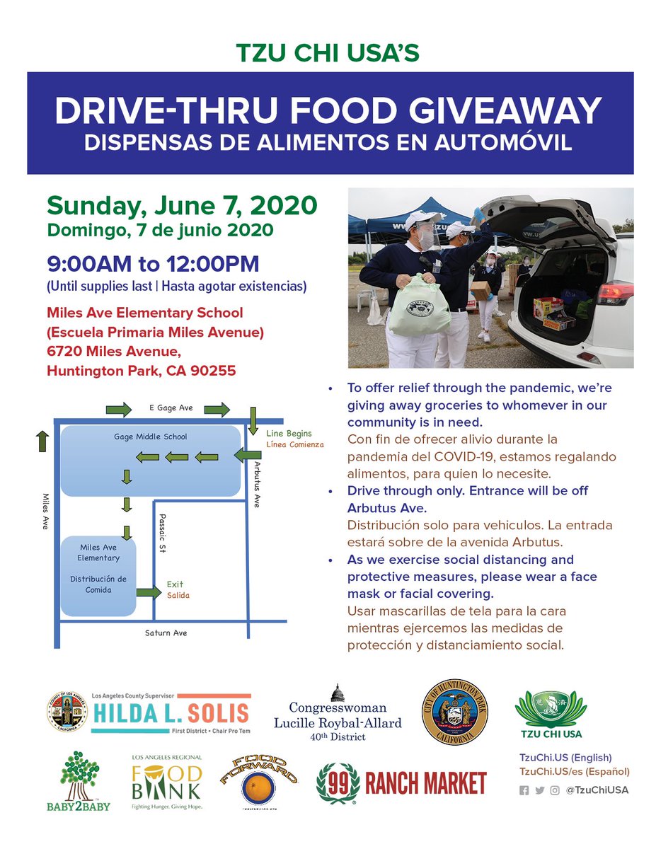 Drive-thru food give-away at Miles Elementary for the South east community on Sunday, June 7, 2020!