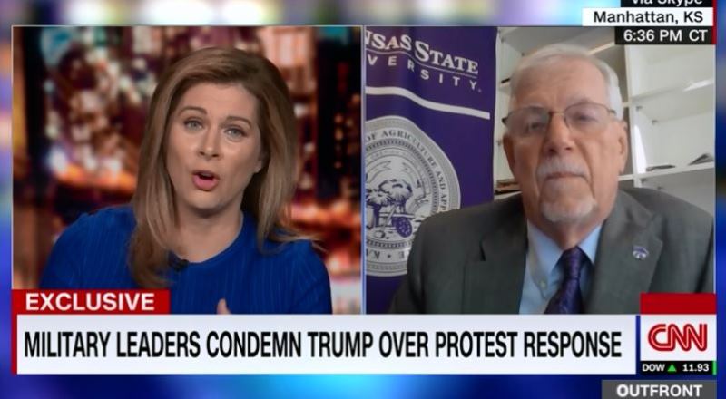 jlkurtz's tweet photo. Kansas State University President, retired 4 star General and former Chairman of the Joint Chiefs of Staff (for George W. Bush) Richard Myers to CNN:

"I'm glad I don't have to advise this president."

H/T @1350kman https://t.co/wOQ6lNs32X