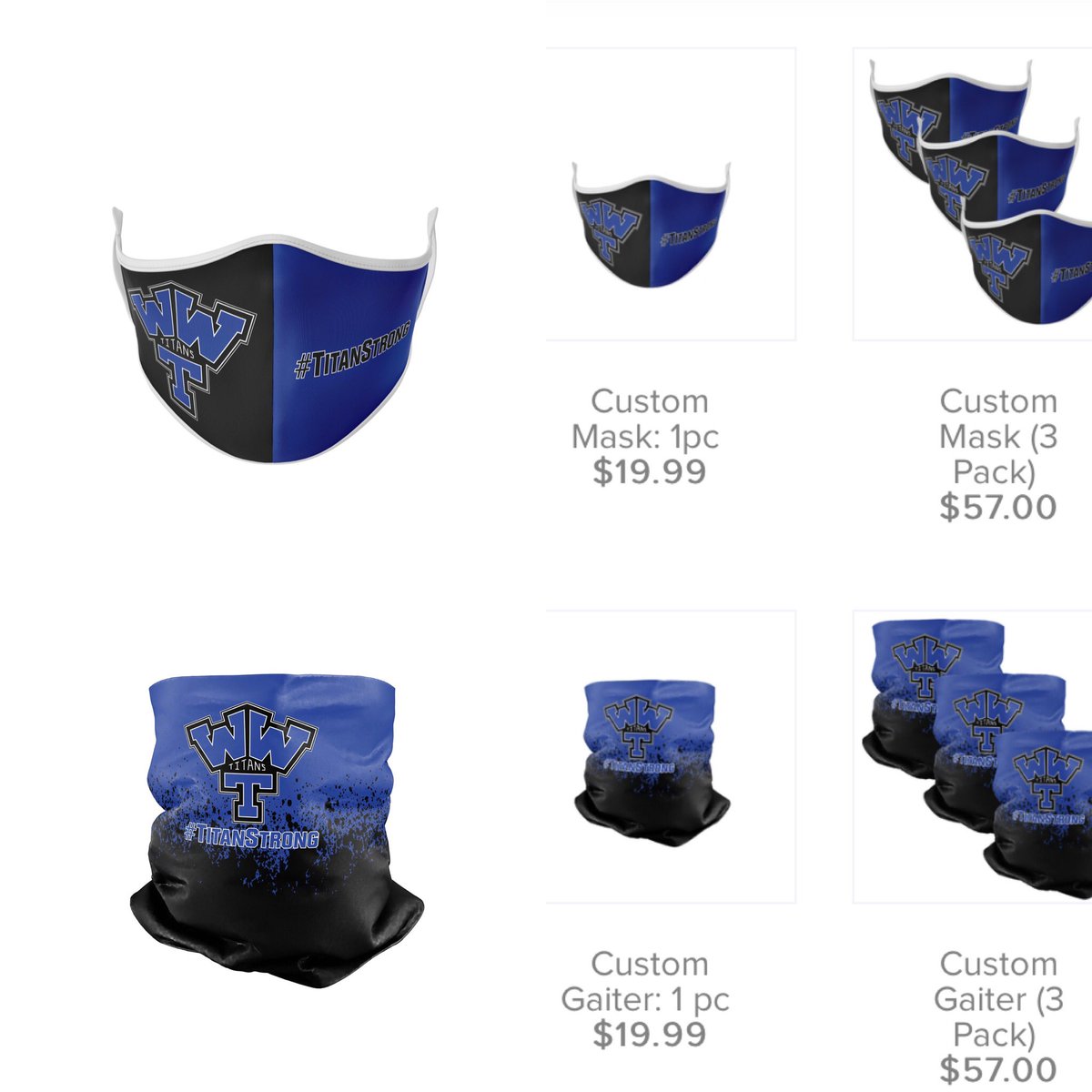 Check out our WWT face mask fundraiser!💙 
Click the link to purchase: wwtcheer2020.itemorder.com/sale