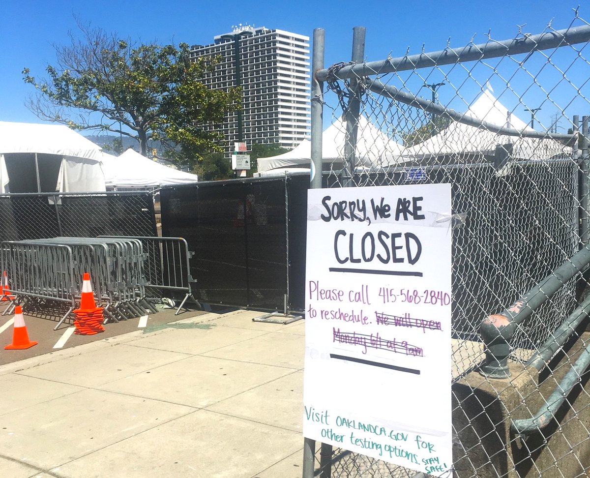Citing protests, 2 free Oakland COVID testing centers close hoodline.com/2020/06/citing… by <a href="/ZZZZZZZZZZZack/">Zack Haber</a>