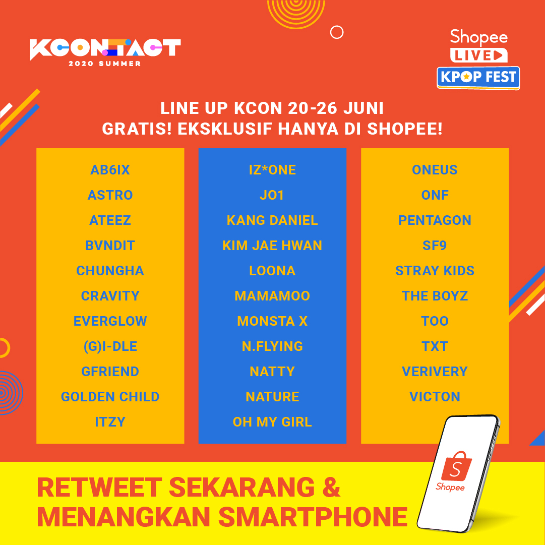 ShopeeID's tweet image. 1. Follow @shopeeID
2. RETWEET &amp;amp; LIKE tweet ini 
3. REPLY #FestivalKPOPShopee SEBANYAK-BANYAKNYA
4. Periode hingga 11 Juni 2020
5. Pemenang akan pilih secara acak
6. Pengumuman pemenang 12 Juni 2020 di Twitter

GOODLUCK, Sobat Shopee! ✨