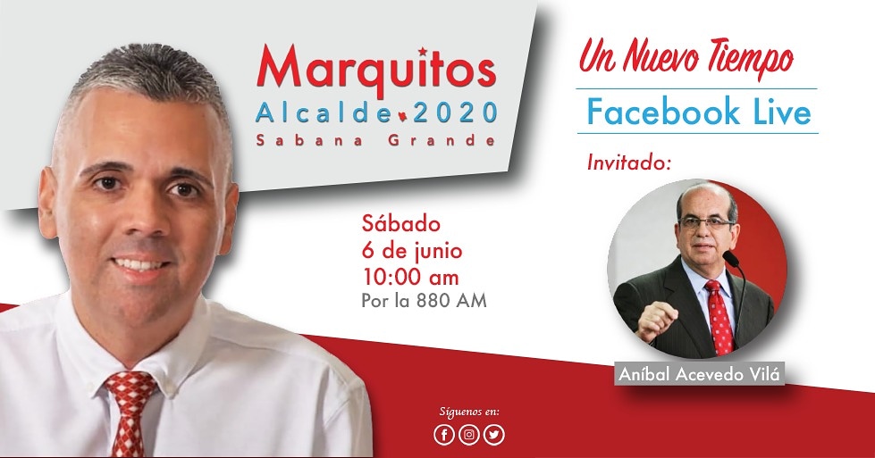 MarquitosValen2's tweet photo. ¡Mañana acompañame a conversar con nuestro próximo comisionado residente el Lcdo. Aníbal Acevedo Vilá! A través de la 880 am y Facebook Live. #UnNuevoTiempo #Compártelo https://t.co/aLxCnNyOKJ