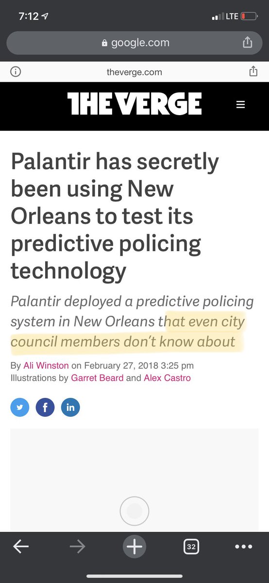 Okay, so this guy helped found an evil company. That doesn’t *really* matter if he sits on this board, does it? Absolutely. NOLA is one example of a city that Palantir exploited their philanthropy relationship with to avoid public comment, contributing to mass incarceration.