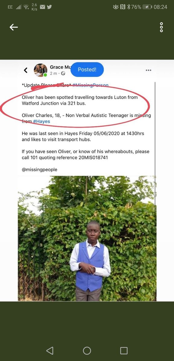 For any Town fans near to the train station today. Missing person. Thank you