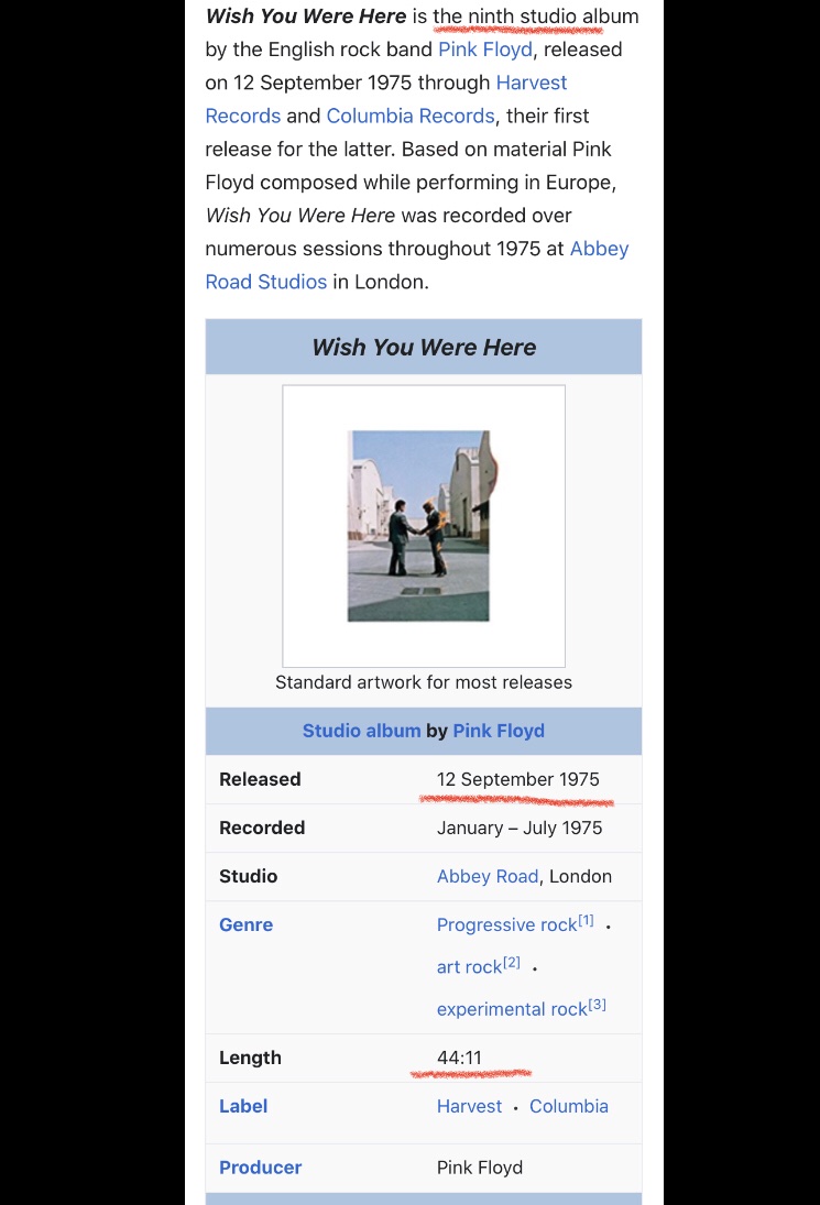 mirrortestedbot's tweet image. The run time on Pink Floyd’s 9th album is 44:11 

Released Friday 9-12-1975

Close to 9-II. Fri sold better 
Tues global release day started in 1989. Announced on 6-II 2015 it’s Friday 

#9talk #11talk #44talk #9sAnd1s 
#numerology #pinkfloyd