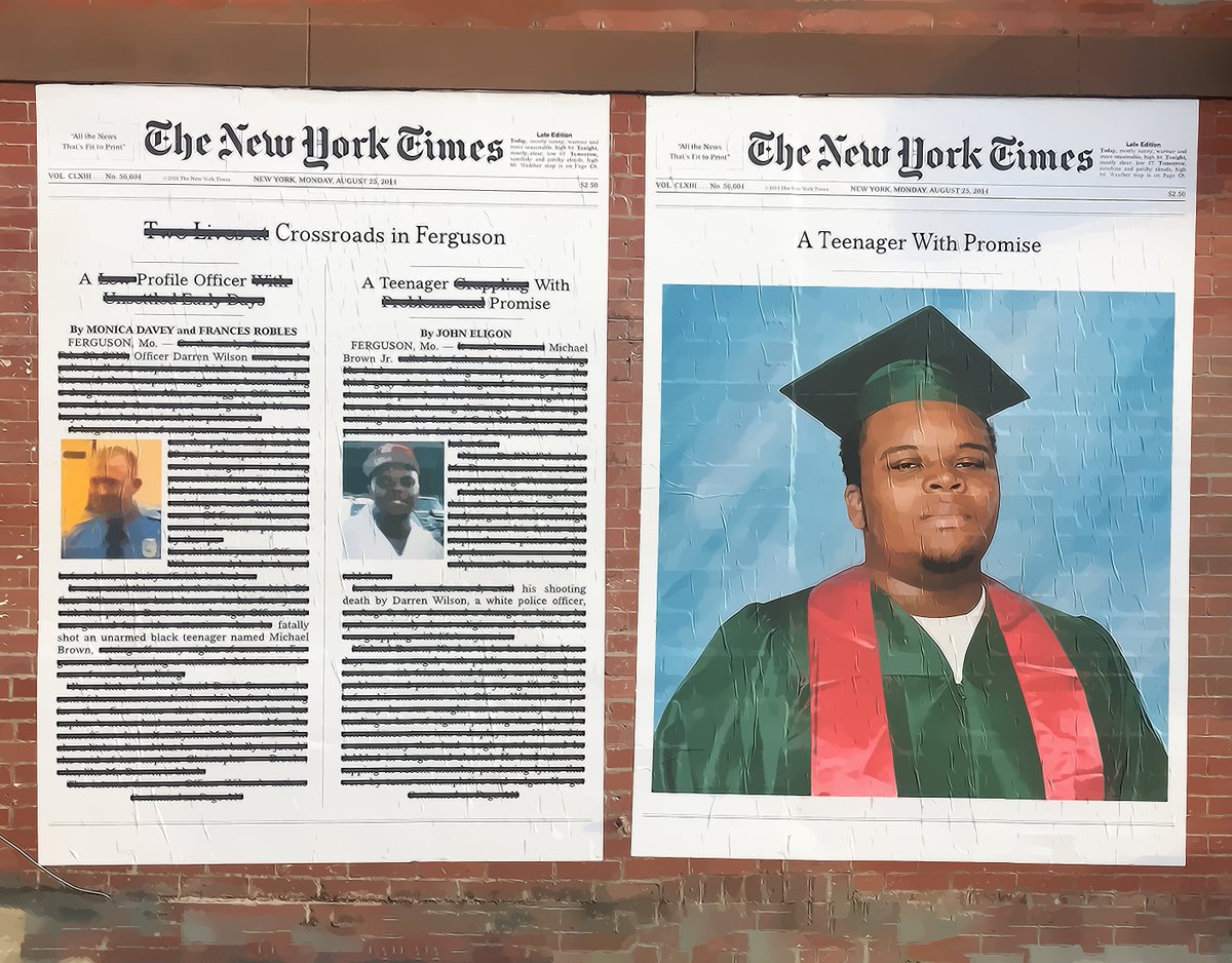 On August 9, 2014, Ferguson police officer Darren Wilson shot & killed Michael Brown, an unarmed black 18-year-old.Get the full story:  https://bit.ly/2MBdXTS   #SayHisName  #RestInPower  #BlackLivesMatter  