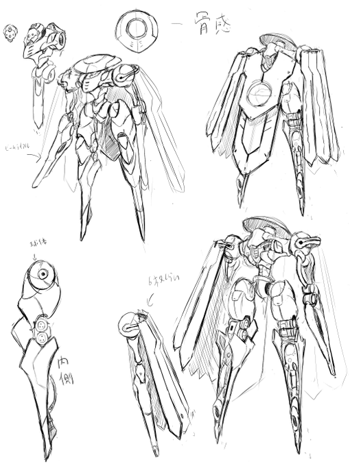 メカ絵の設定画はゴリゴリ描いています。
右の3Dモデルに起こす作業は友人にやってもらいました。
#プロジェクトシックス #UE4 