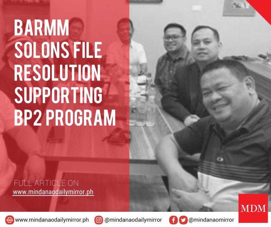 MindanaoMirror's tweet photo. Members of the minority bloc of the Bangsamoro Transition Authority filed a resolution on Thursday expressing the full support of the regional law-making body for the national governme...
https://t.co/Fy8pruHovl

#MindanaoDailyMirror #MDM #BP2 #BARMM #BalikProbinsyaBagongPagasa https://t.co/8PUWC7yPMb