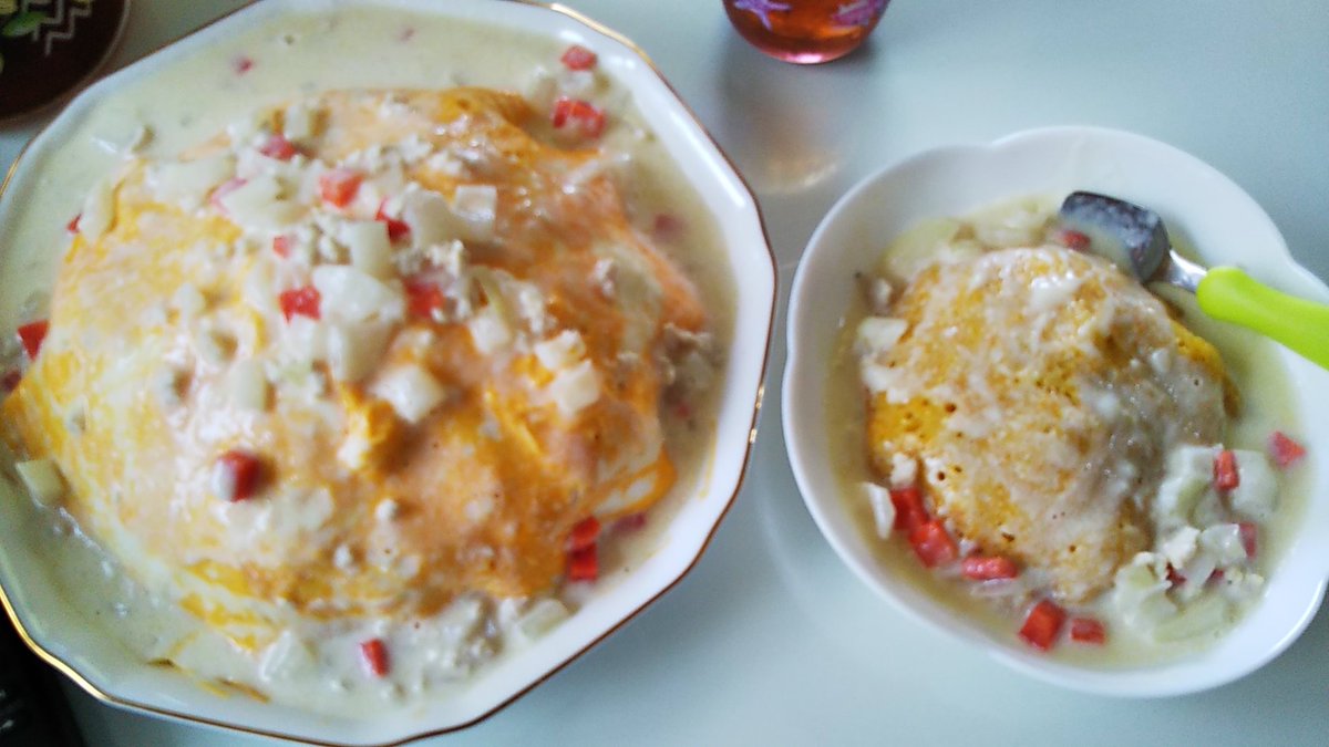 まぁまぁかな…(((・・;)

左 二人分のオムライス
右 卵を使わないオムライス

#料理人ではない
#主夫ではない
#卵を使わない
#音響屋