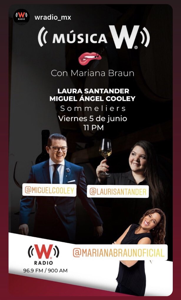 Hoy estaré con mi Carnalito del alma <a href="/MiguelACooley/">Miguel Ángel Cooley</a> hablando de la industria del vino  en estos días con Mariana Braun a las 11pm en <a href="/WRADIOMexico/">W Radio México</a> en el 96.9 fm. Ahí los esperamos 📻